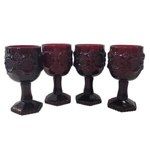 Avon SET OF 4 cape cod wine red goblets aperitif VINTAGE CORDIAL